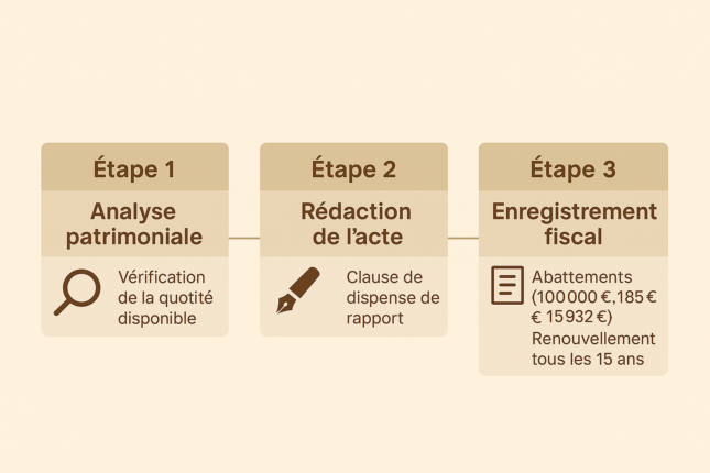 Process donation hors part successorale